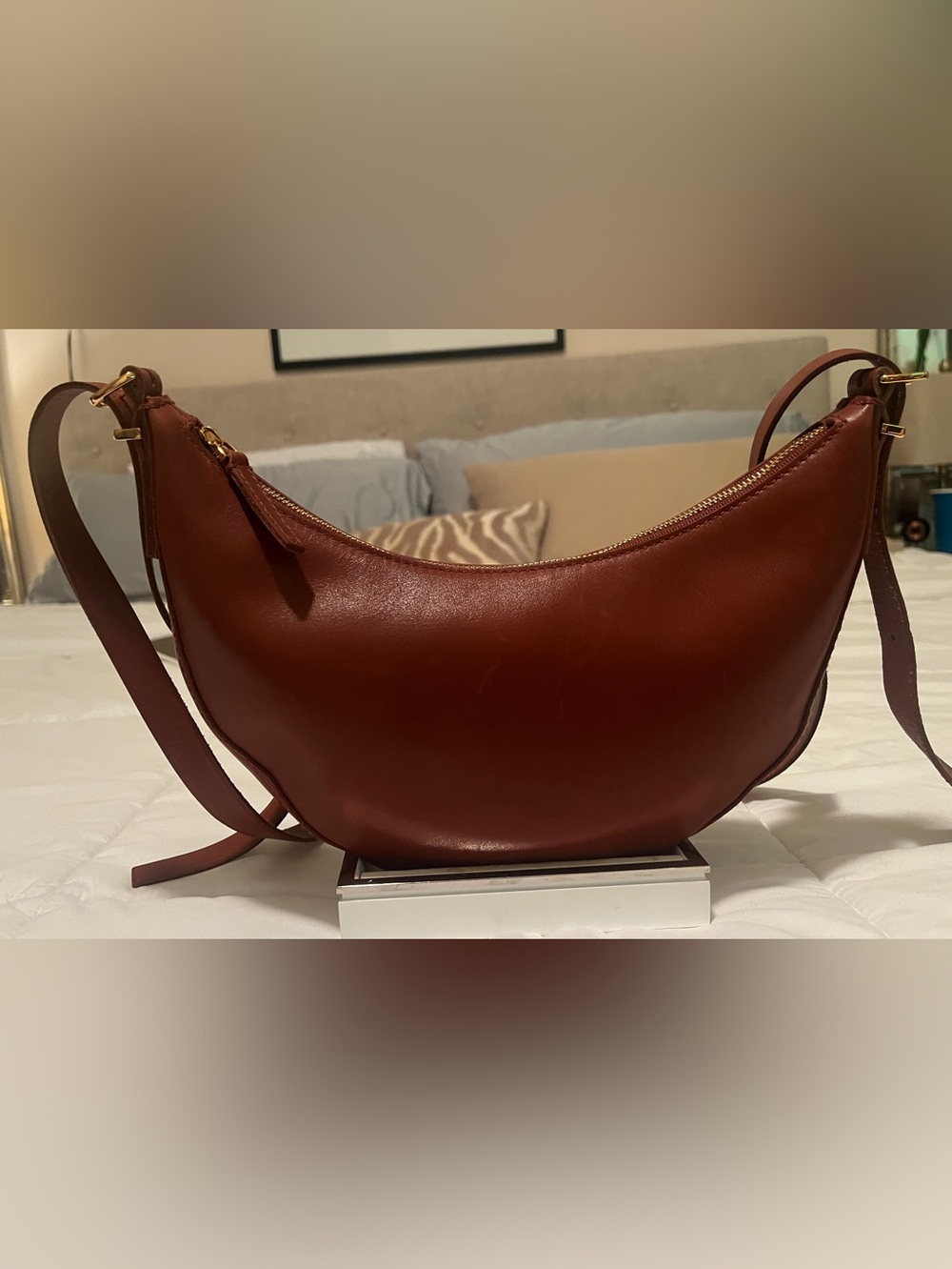 Madewell, The Essential Convertible Top Handle Crossbody Mini Bag. Warm Cinnamon